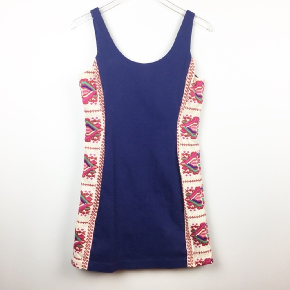 Judith March Blue and Pink Mini Dress